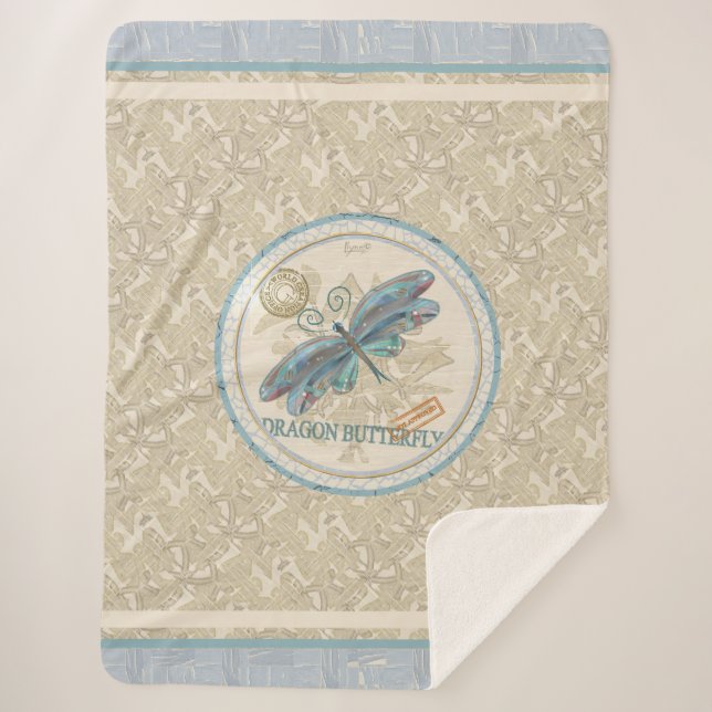 Manta Sherpa G Creación Oficina de Gragonfly Fleece Blanket (Anverso)