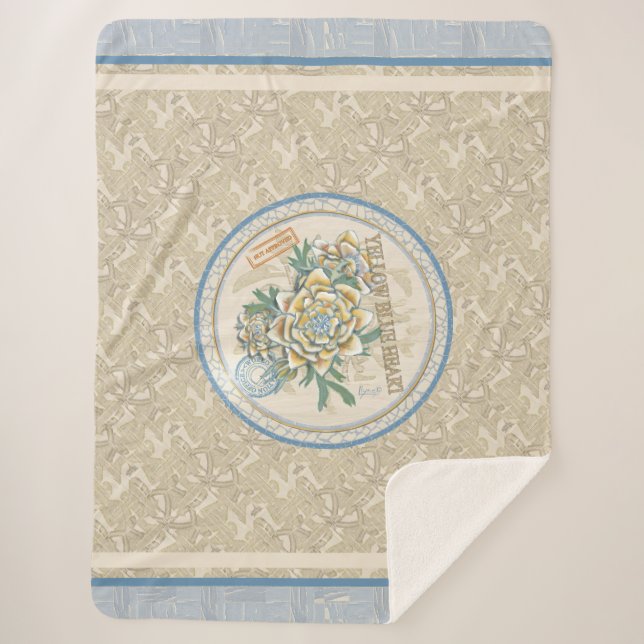 Manta Sherpa G Creación Oficina flor amarilla Fleece Blanket (Anverso)