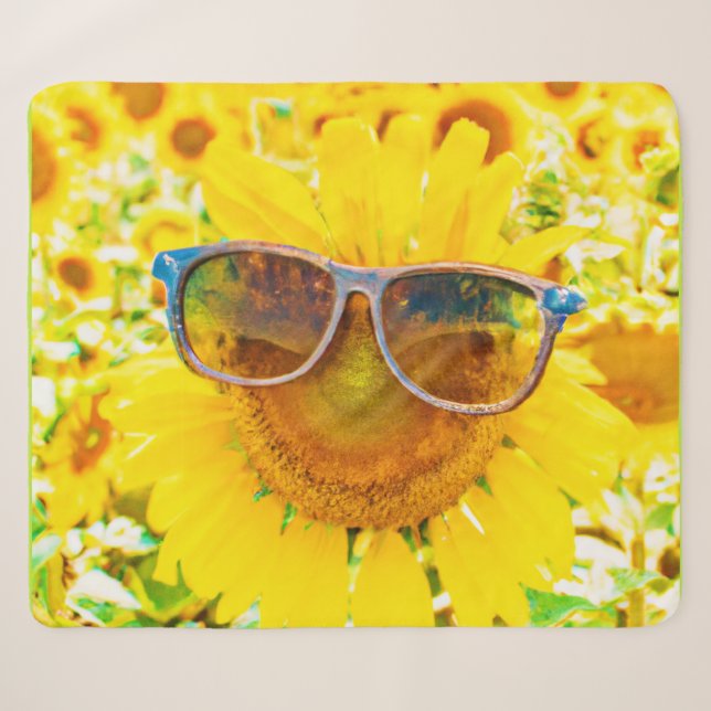 Manta Sherpa Gafas de sol de girasol Chic (Anverso (horizontal))