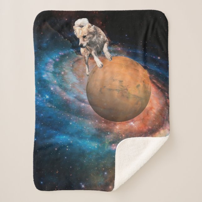 Manta Sherpa Galaxy Dog Sherpa Blanket - Cosmic Fee Galaxy™ (Anverso)
