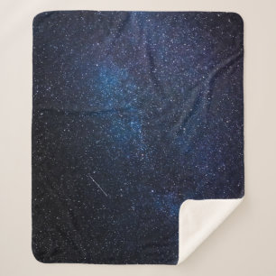 Manta Sherpa Galaxy Space Stars Night Sky Celestial Navy Blue