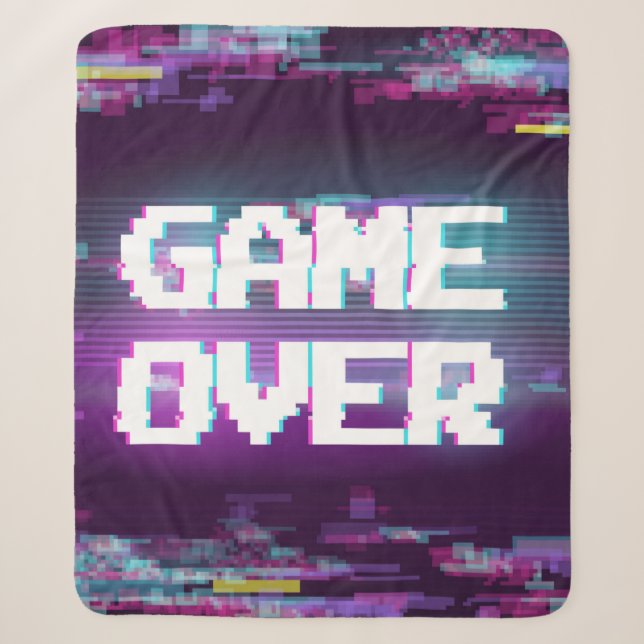 Manta Sherpa Game over concept illustration with glitch effect. (Anverso)