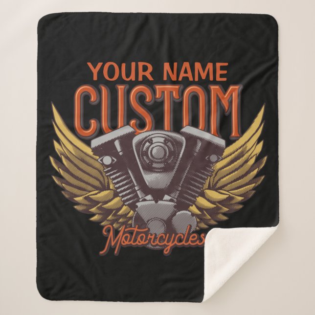 Manta Sherpa Garaje de motocicleta personalizada Eagle Wings Bi (Anverso)