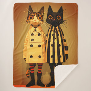 Manta Sherpa Gatitos de Moda – Abrigos y Botas de Gato Raros