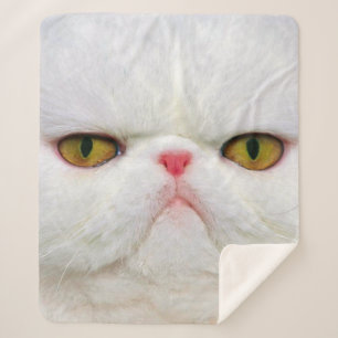 Manta Sherpa Gato blanco