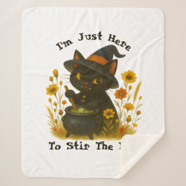 Manta Sherpa Gato de Halloween - Estoy aquí para remover la oll