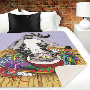 Manta Sherpa Gato de navidades