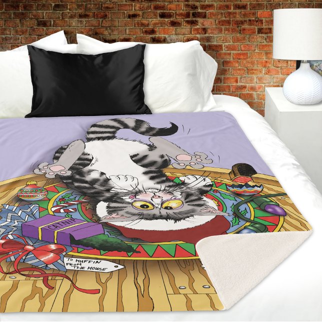 Manta Sherpa Gato de navidades (Subido por el creador)