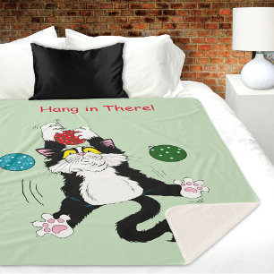 Manta Sherpa Gato de Navidades blancos tuxedo