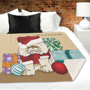 Manta Sherpa Gato de Navidades persas