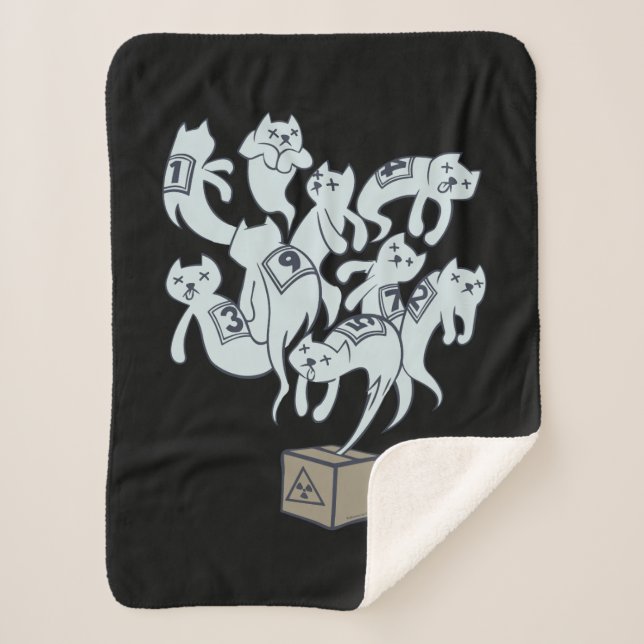Manta Sherpa Gato de Schrödinger 9 vidas (Anverso)