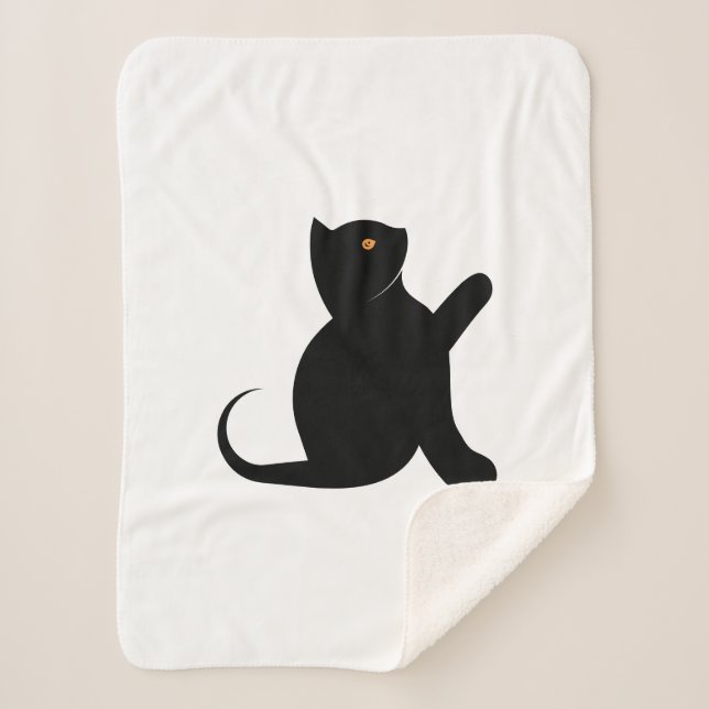 Manta Sherpa Gato diciendo hola (Anverso)