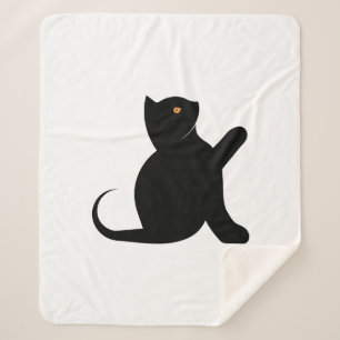 Manta Sherpa Gato diciendo hola