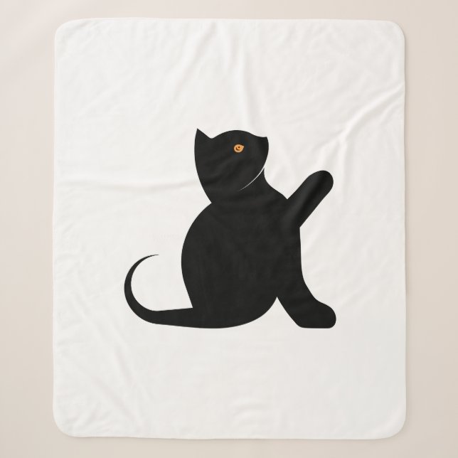 Manta Sherpa Gato diciendo hola (Anverso)
