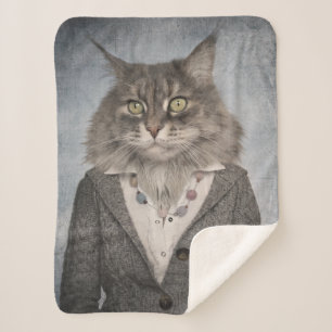 Manta Sherpa Gato en ropa