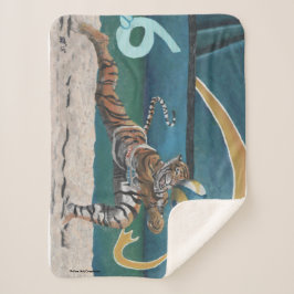 Manta Sherpa Gato Guerrero Voleibol Fantasía Art Sherpa Blanket