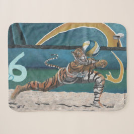 Manta Sherpa Gato Guerrero Voleibol Fantasía Art Sherpa Blanket