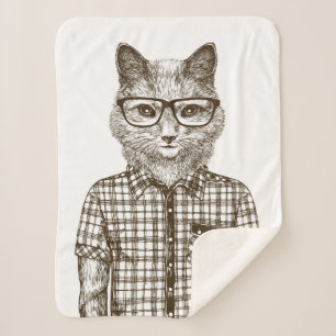 Manta Sherpa Gato Hipster