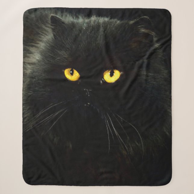 Manta Sherpa Gato negro (Anverso)