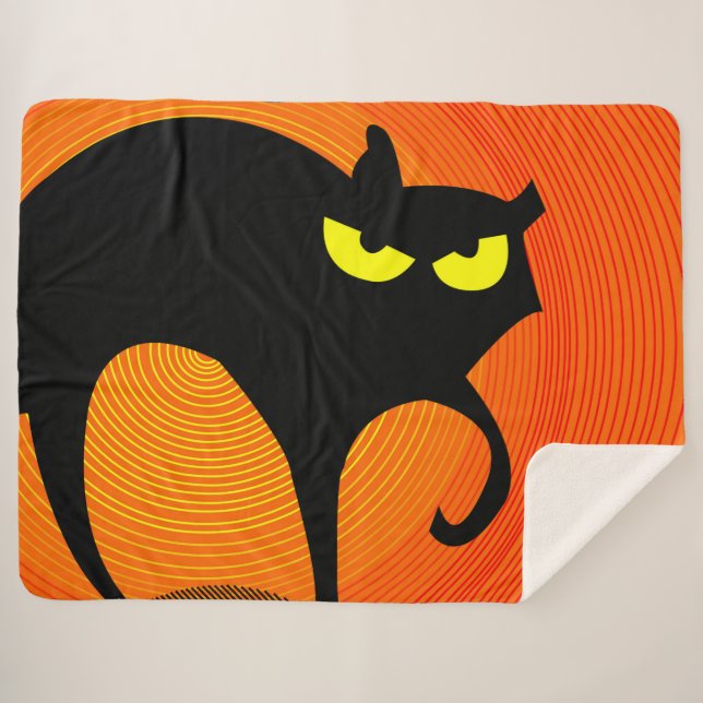 Manta Sherpa Gato negro (Anverso (horizontal))