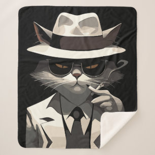 Manta Sherpa Gato Noir Genial: Felino Suave y Misterioso