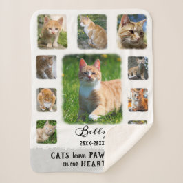 Manta Sherpa Gato Personalizado Collage de fotos Bordes Fundido