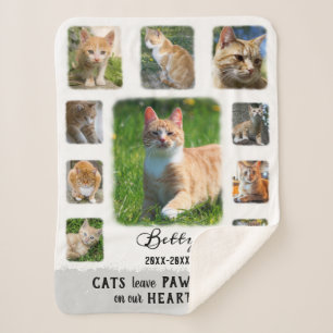 Manta Sherpa Gato Personalizado Collage de fotos Bordes Fundido