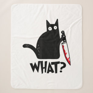 Manta Sherpa Gato Qué_ Gracioso Gato Negro