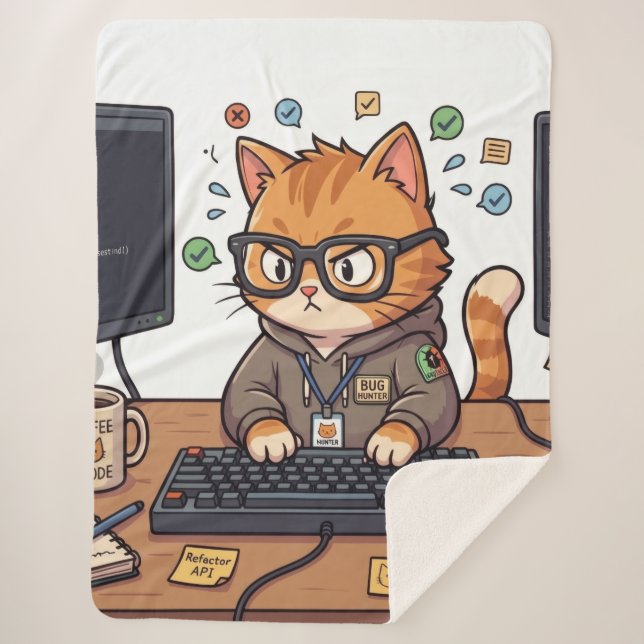Manta Sherpa Gato Real (Anverso)