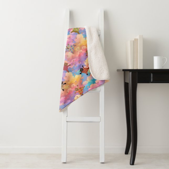 Manta Sherpa Gatos bien vestidos haciendo pinturas en las nubes (In situ)