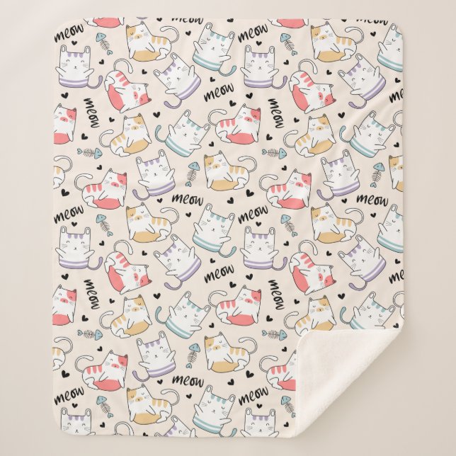 Manta Sherpa Gatos cortos (Anverso)