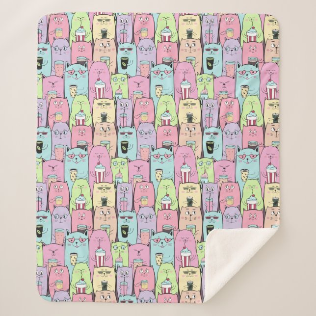 Manta Sherpa Gatos cortos (Anverso)