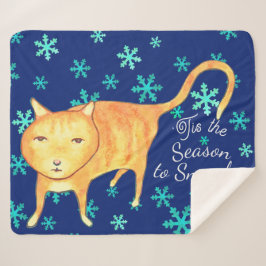 Manta Sherpa Gatos de Navidad con Calidez y Tormentas de Invier