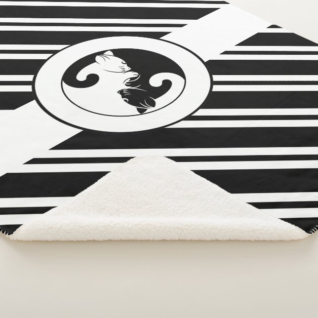 Manta Sherpa Gatos de Yin Yang (3/4)