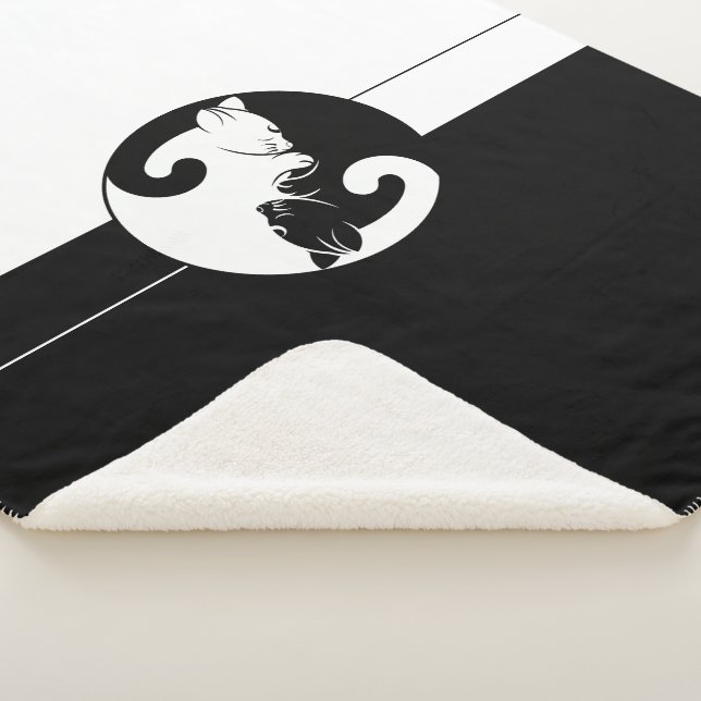 Manta Sherpa Gatos de Yin yang (3/4)