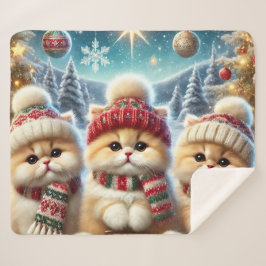 Manta Sherpa Gatos gatitos en decoración festiva de Navidades y