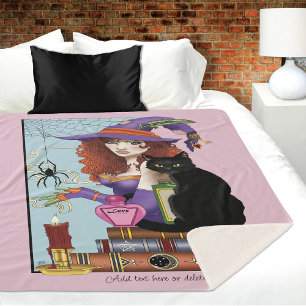 Manta Sherpa Gatos Libros Pociones De Brujas