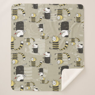 Manta Sherpa Gatos y perros: Textura divertida sin foco