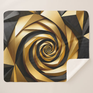 Manta Sherpa Geometría de espiral dorada