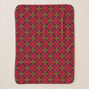 Manta Sherpa Geometría de la dinastía: Patrón rojo tradicional