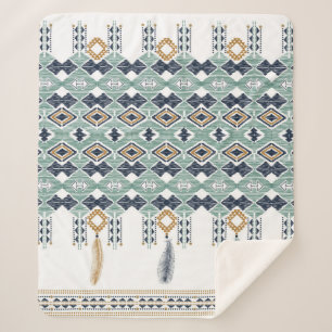 Manta Sherpa Geometría india norteamericana sin fisuras. Na