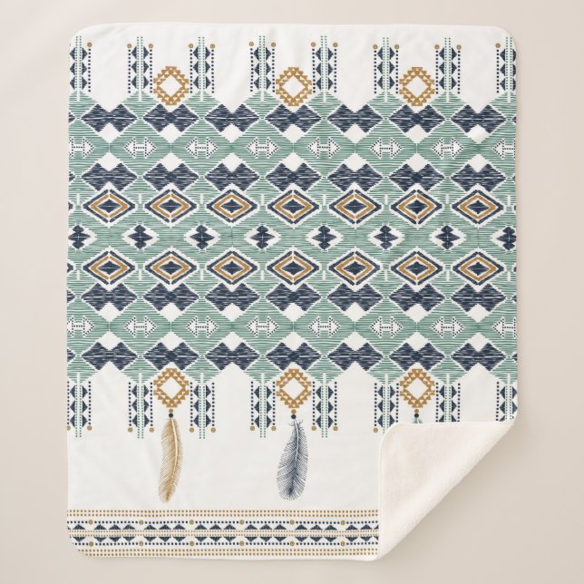 Manta Sherpa Geometría india norteamericana sin fisuras. Na (Anverso)