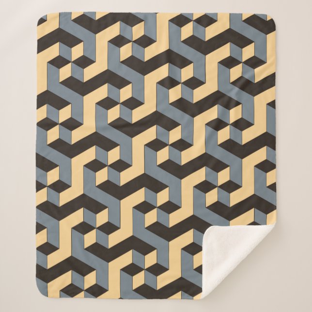 Manta Sherpa geometric seamless tile with complex rotating cubi (Anverso)
