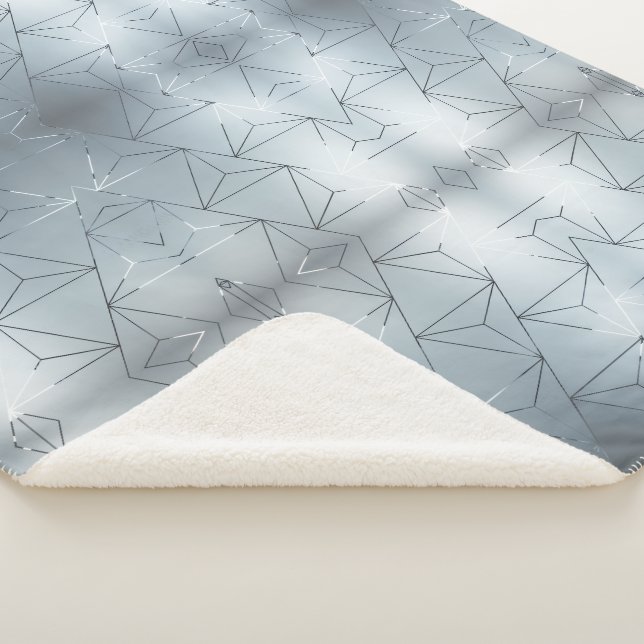 Manta Sherpa Geométrica Gris (3/4)