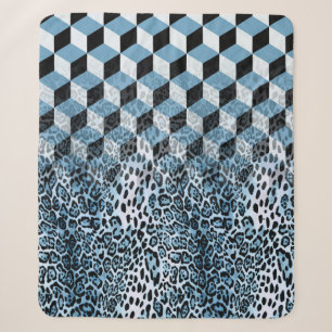 Manta Sherpa Geométrica Leopard, Diseño de Piel Animal.