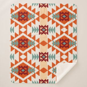 Manta Sherpa Geométrica sin soltura de estilo nativo americano