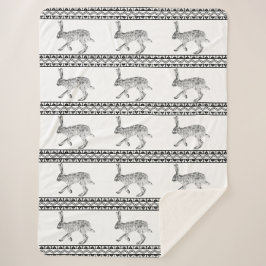 Manta Sherpa Geométrico blanco y negro de Jackrabbit del Suroes