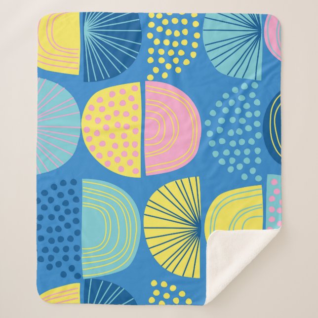 Manta Sherpa Geométrico Nórdico: Fondo Resumen Moderno. (Anverso)