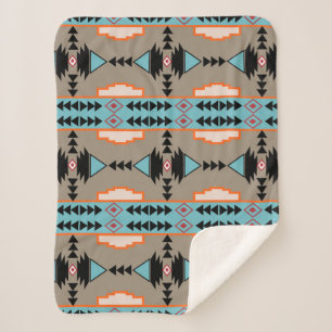 Manta Sherpa Geométrico tribal azteca