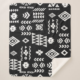 Manta Sherpa Geométrico tribal: fondo elegante y sin costuras.